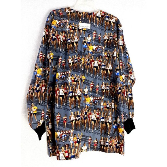 Marathon Running Jogging Sz S Full Button L/S Nurse Medical Vet Scrub Uniform - Picture 5 of 9